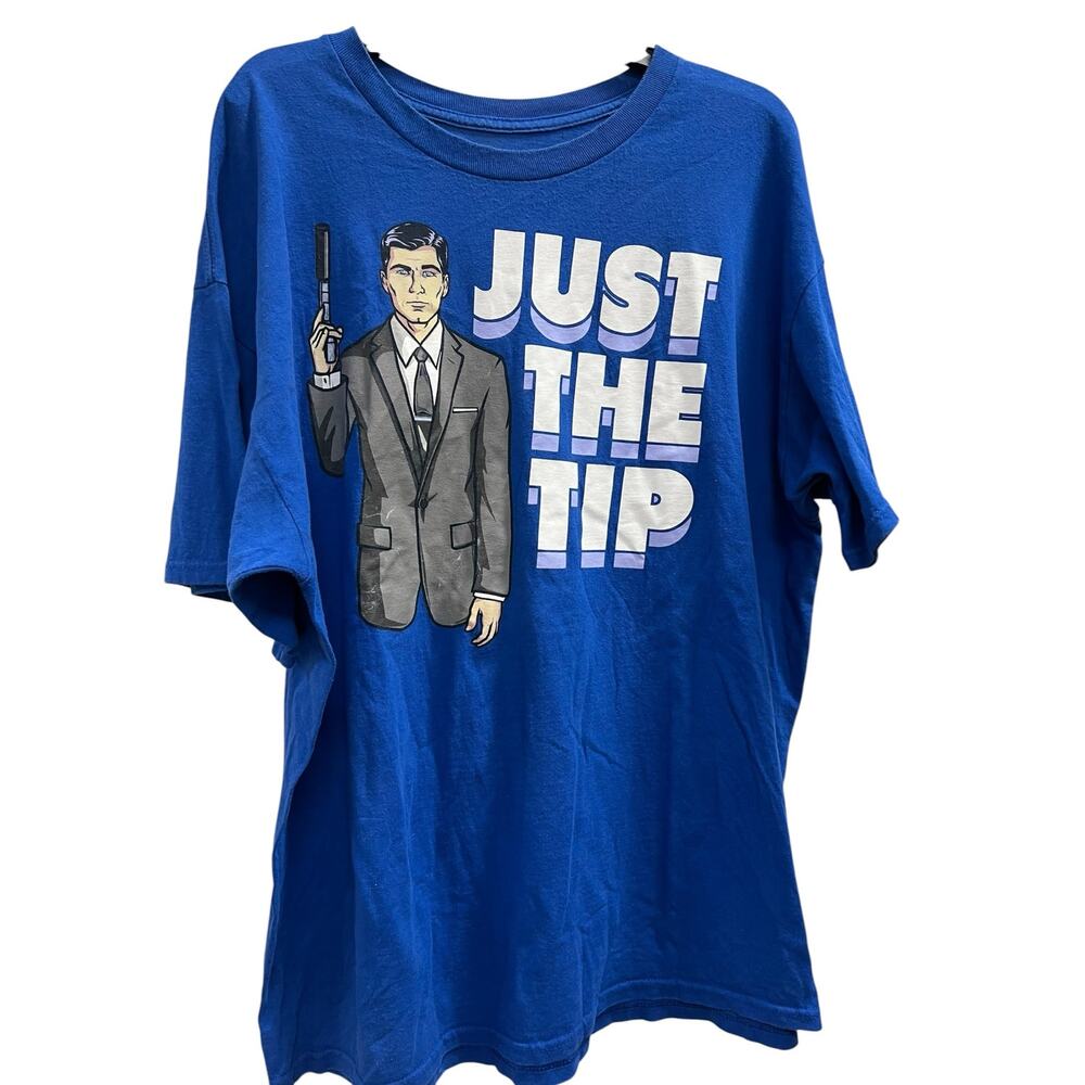Archer TV Show Just The Top Blue tee big and tall SZ XXL 2X